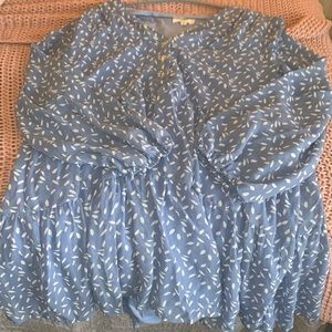 Entro long sleeved dusty blue dress